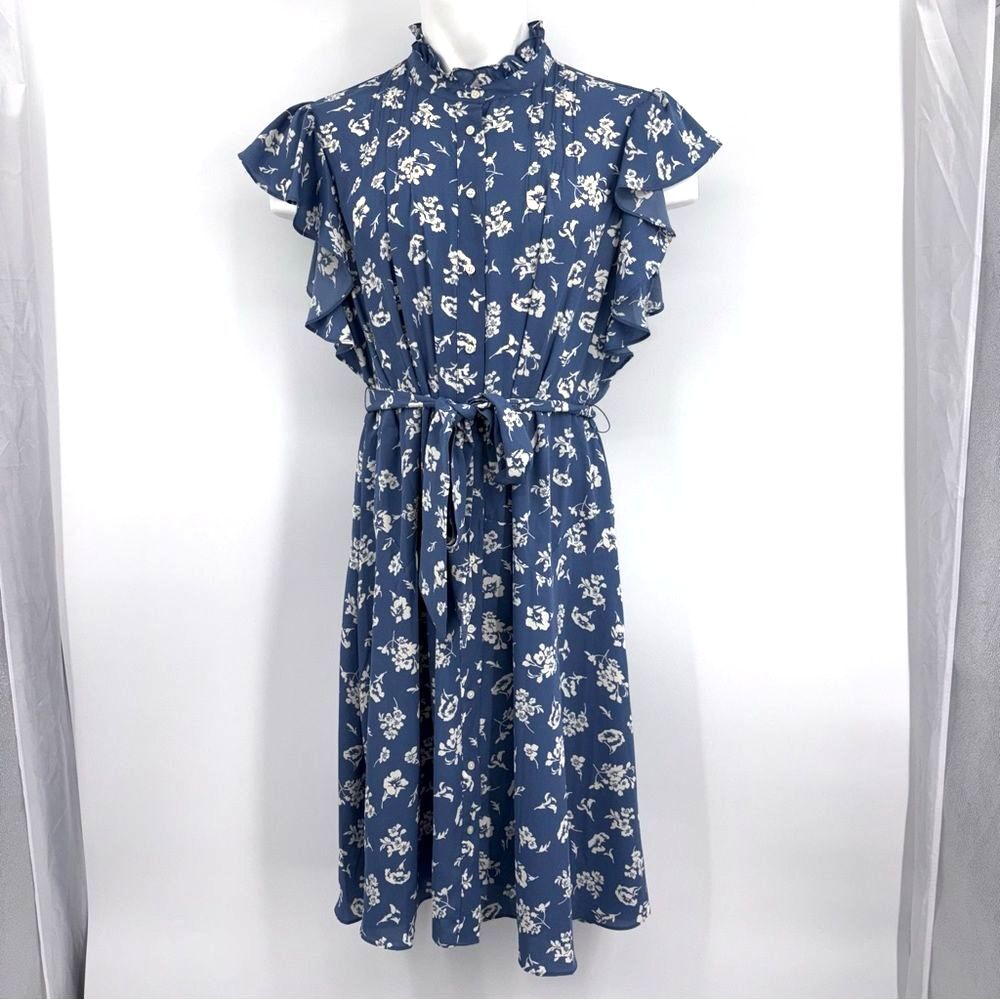 Ralph Lauren Floral Belted Shirtdress Womens 16W Country Garden Fairy Boho Party